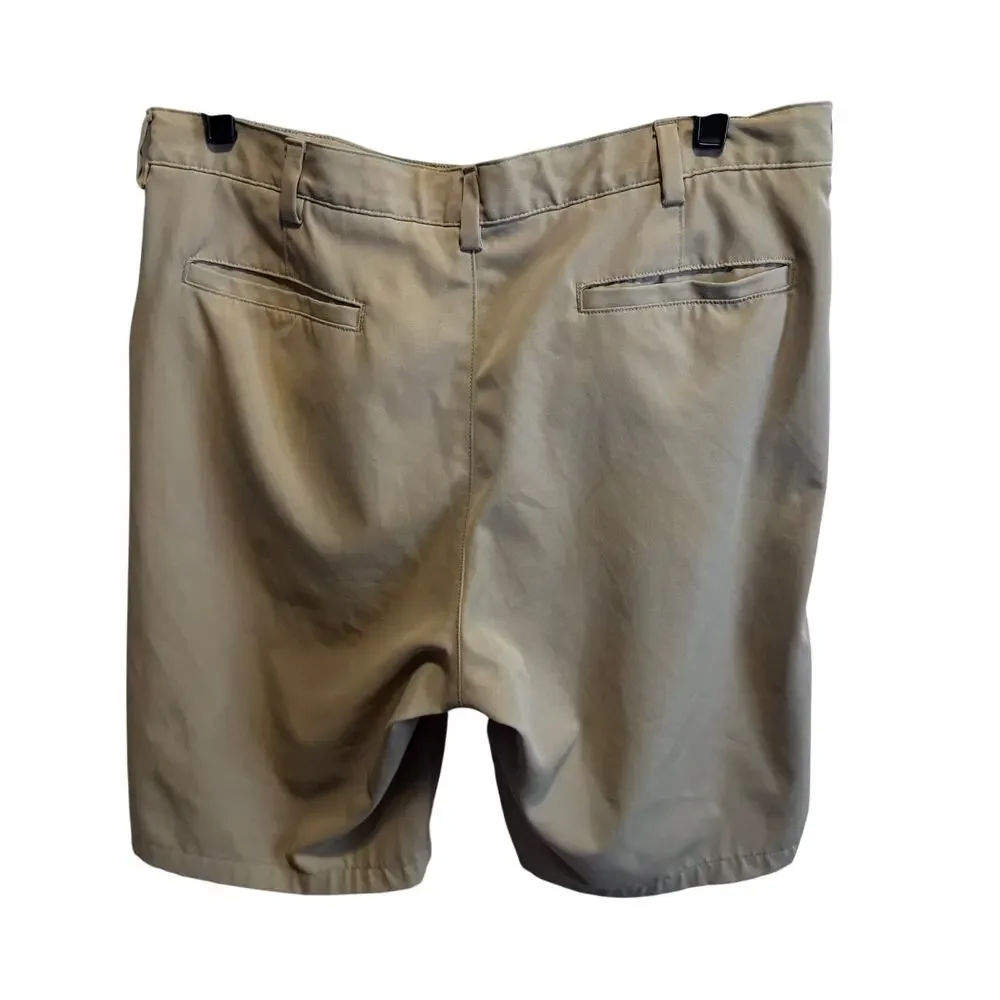 Lands' End Men's 34 Tan Chino Shorts Khaki Flat Front Classic Prep Casual 11